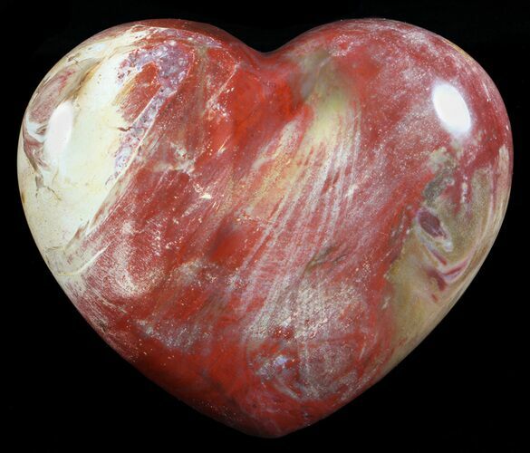 Colorful, Polished Petrified Wood Heart - Triassic #58546